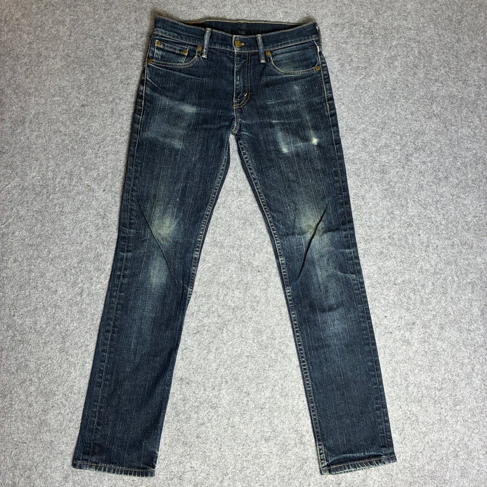 Levi's 511 Slim Jeans Mens 30x30 Dark Wash Blue Distressed Faded Denim Y2K Skate